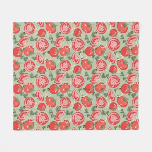 Abstraktes Muster mit Tomate Fleecedecke (Vorderseite (Horizontal))