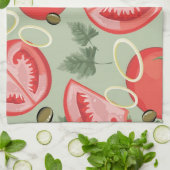 Abstraktes Muster mit Tomate Geschirrtuch (Gefaltet)