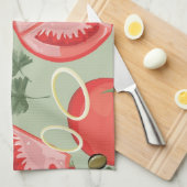 Abstraktes Muster mit Tomate Geschirrtuch (Viertel Falte)