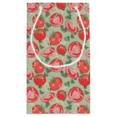 Abstraktes Muster mit Tomate Kleine Geschenktüte (Rückseite)