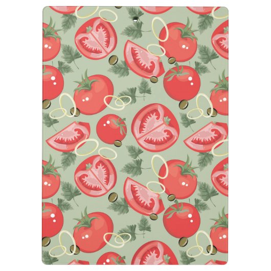 Abstraktes Muster mit Tomate Klemmbrett (Rückseite)