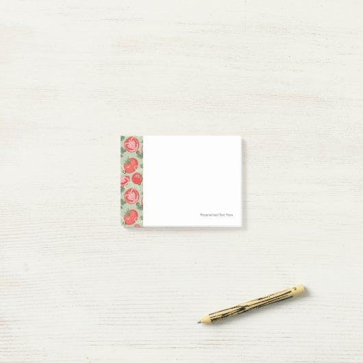 Abstraktes Muster mit Tomate Post-it Klebezettel (Auf Schreibtisch)