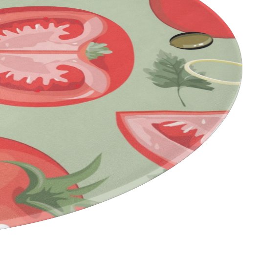 Abstraktes Muster mit Tomate Schneidebrett (Ecke)