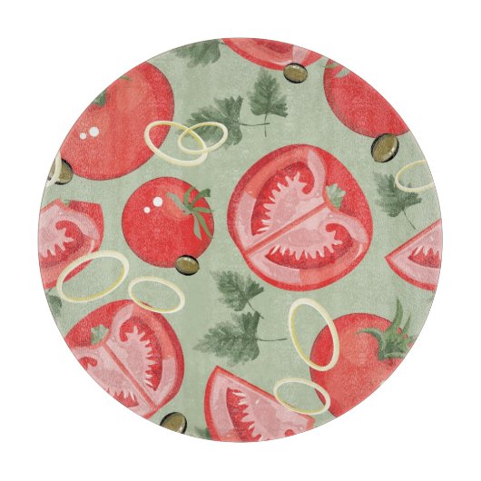 Abstraktes Muster mit Tomate Schneidebrett (Vorderseite)