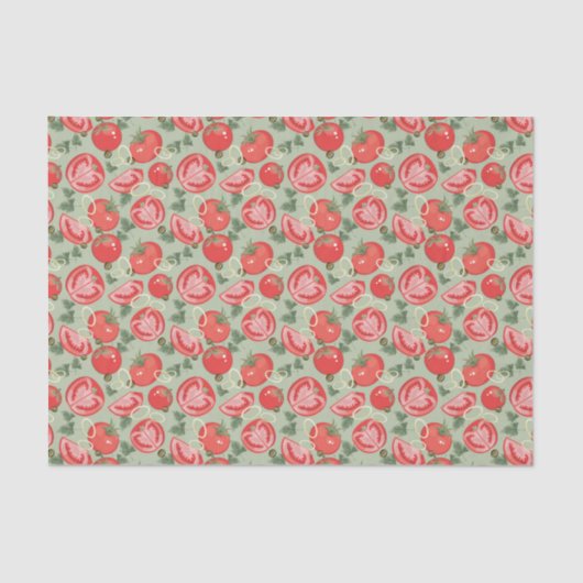 Abstraktes Muster mit Tomate Seidenpapier (Vorderseite)