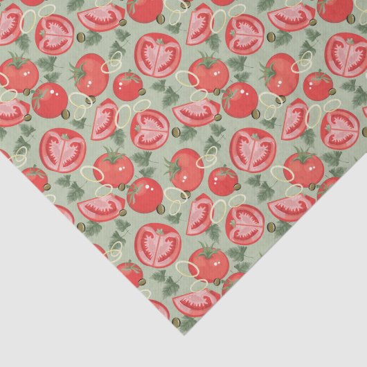 Abstraktes Muster mit Tomate Seidenpapier (Ausschnitt)