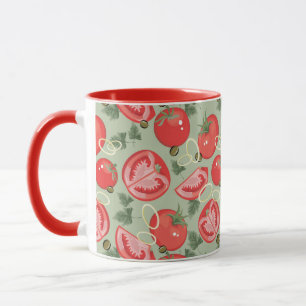 Abstraktes Muster mit Tomate Tasse