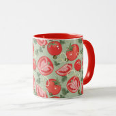 Abstraktes Muster mit Tomate Tasse (VorderseiteRechts)
