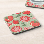 Abstraktes Muster mit Tomate Untersetzer (Linke Seite)
