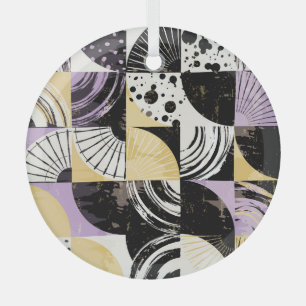 Abstraktes Muster mit verschiedenen Formen. Ornament Aus Glas
