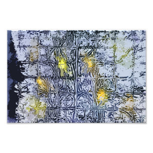 Abstraktes Muster mit Wachs und Tinte - blaues Fotodruck
