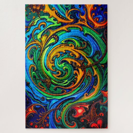 Abstraktes Muster mit Wirbel Puzzle (Vertikal)