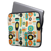 Abstraktes Muster Mitte des Jahrhunderts Modern Fa Laptopschutzhülle (Vorderseite Links)