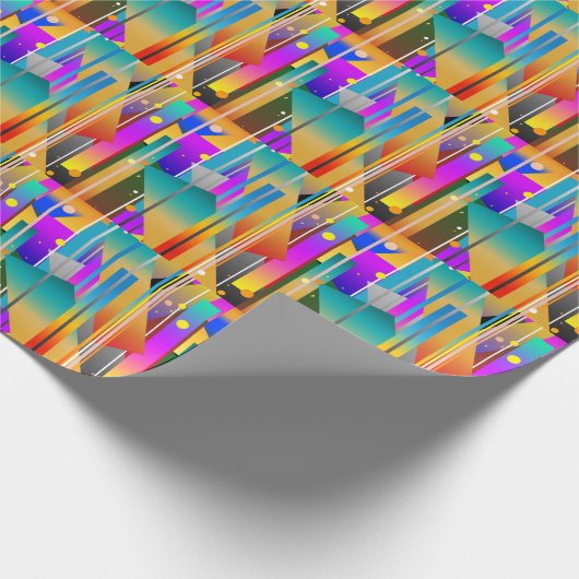 Abstraktes Muster moderner geometrischer Formen Geschenkpapier (Ecke)
