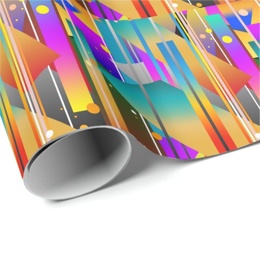 Abstraktes Muster moderner geometrischer Formen Geschenkpapier (Rolleneckpunkt)