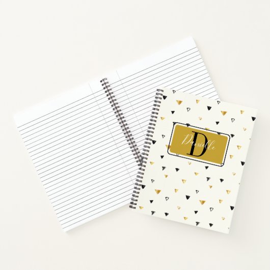 Abstraktes Muster Monogram Script Notizblock (Innenseite)