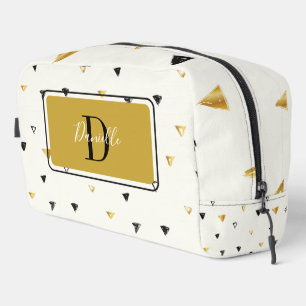 Abstraktes Muster Monogram Script Waschbeutel