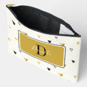 Abstraktes Muster Monogram Script Zubehörtasche (Offen)