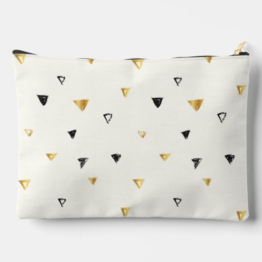 Abstraktes Muster Monogram Script Zubehörtasche (Rückseite)