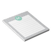 Abstraktes Muster Monogramm Initial in Mint Gray Notizblock (angewinkelt)