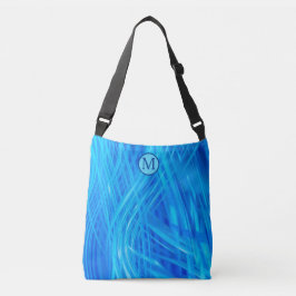 Abstraktes Muster-Monogramm mit wirbelndem blauem  Tasche