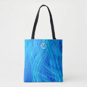 Abstraktes Muster-Monogramm mit wirbelndem blauem Tasche (Vorderseite)
