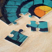 abstraktes Muster: Muschel blau braun Puzzle (Seite)