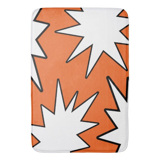 Abstraktes Muster - orange Badematte (Vorderseite Vertikal)