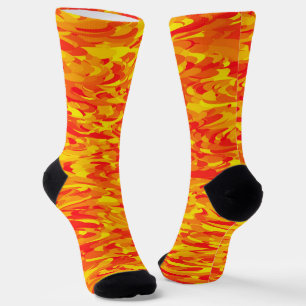 Abstraktes Muster Orange Gelb Socken