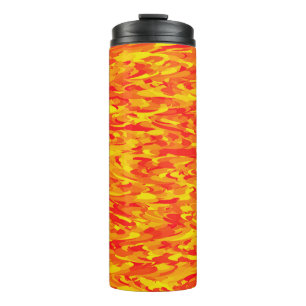 Abstraktes Muster Orange Gelb Thermosbecher