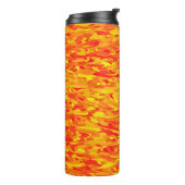 Abstraktes Muster Orange Gelb Thermosbecher (Nach links gedreht)