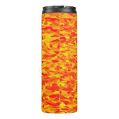 Abstraktes Muster Orange Gelb Thermosbecher (Rückseite)