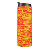 Abstraktes Muster Orange Gelb Thermosbecher (Nach rechts gedreht)