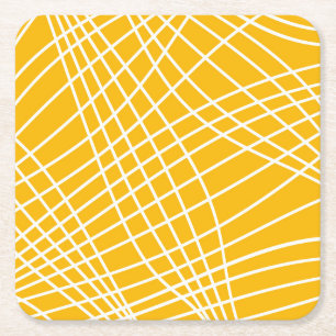 Abstraktes Muster - orange. Rechteckiger Pappuntersetzer