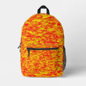 Abstraktes Muster Orange Red Gelb Bedruckter Rucksack (Vorderseite)