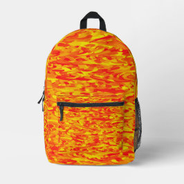 Abstraktes Muster Orange Red Gelb Bedruckter Rucksack