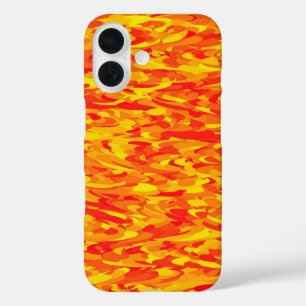 Abstraktes Muster Orange Red Gelb iPhone 16 Hülle