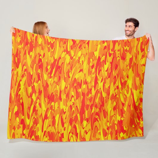 Abstraktes Muster Orange Red Gelb Fleecedecke (Beispiel)