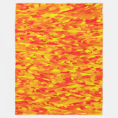 Abstraktes Muster Orange Red Gelb Fleecedecke (Vorderseite)