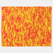 Abstraktes Muster Orange Red Gelb Fleecedecke (Vorderseite (Horizontal))
