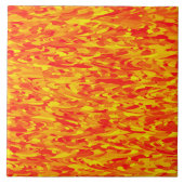 Abstraktes Muster Orange Red Gelb Fliese (Vorderseite)