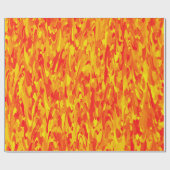 Abstraktes Muster Orange Red Gelb Geschenkpapier (Flach)