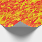 Abstraktes Muster Orange Red Gelb Geschenkpapier (Ecke)