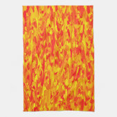 Abstraktes Muster Orange Red Gelb Geschirrtuch (Vertikal)
