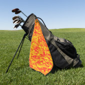 Abstraktes Muster Orange Red Gelb Golfhandtuch (Gras)