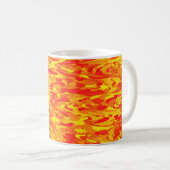 Abstraktes Muster Orange Red Gelb Kaffeetasse (VorderseiteRechts)