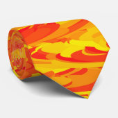 Abstraktes Muster Orange Red Gelb Krawatte (Gerollt)