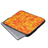 Abstraktes Muster Orange Red Gelb Laptopschutzhülle (Vorne Knopf)