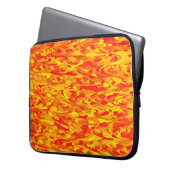 Abstraktes Muster Orange Red Gelb Laptopschutzhülle (Vorderseite Links)