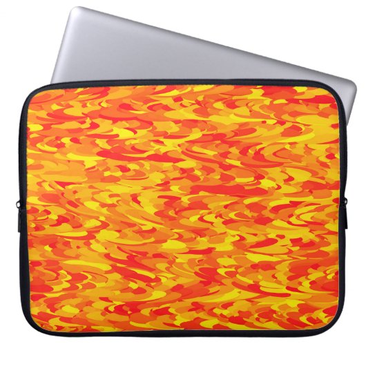 Abstraktes Muster Orange Red Gelb Laptopschutzhülle (Vorderseite)
